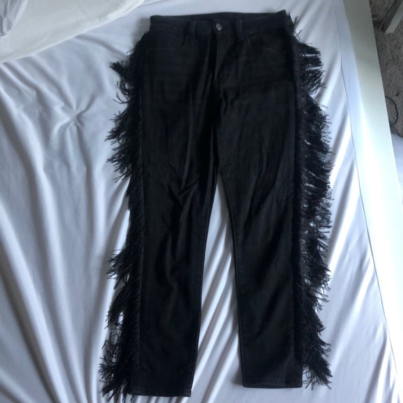 side tassel jeans